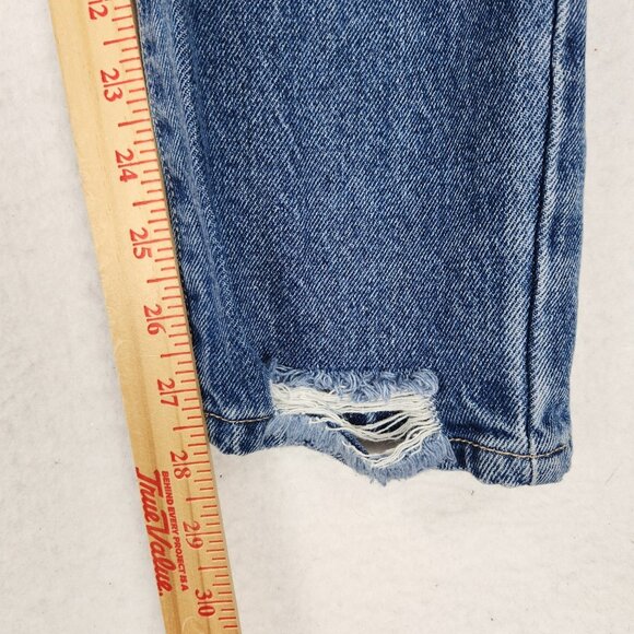 Kancan Jeans Womens 29 Blue High Rise Distressed Mom Jean Cotton Casual Denim - Picture 6 of 12